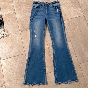 KanCan Flare Slightly Distressed Look Jeans